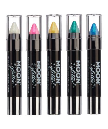Moon Glitter - Body Crayon Pen with Iridescent Glitter - 3.5gr - Set of 5 Colors