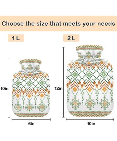 Naanle Flower Heat Bottle - 1L Transparent Hot Water Bottle for Heat & Cold Therapy Pain Relief for Bed & Hand/Foot - Buy Online on GoSupps.com