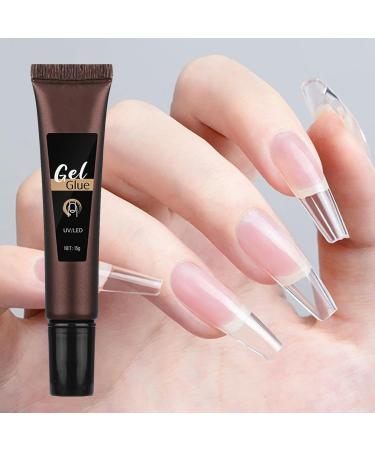 Gel Nail Tip Glue Gel Glue Nail Glue Base Gel Strong Glue Long-Lasting Soft Gel Glue Nail Tips Gel Extension Glue Gel Glue for Rhinestone Nails round mouth - Buy Online on GoSupps.com