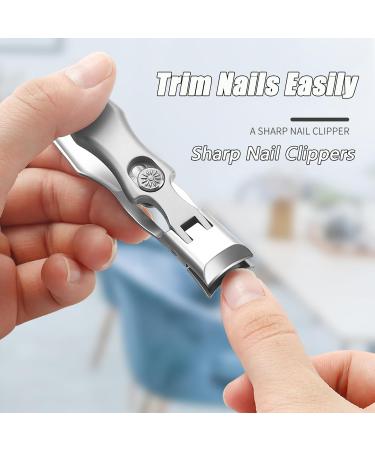 Buy Ultra Wide Jaw Opening Nail Clippers - German Telescopic Toenail Clippers for Seniors | Portable Ultra Sharp Anti Splash Design (Silver A+B - Buy Online on GoSupps.com