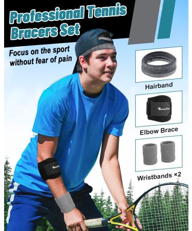 Seektop Elbow Brace - Adjustable Compression Support for Tennis Elbow Tendonitis Pain Relief - for Men & Women - Counterforce Strap for Golfers & GYM - 1 Black - Buy Online on GoSupps.com