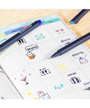 Taotree 24 Fineliner Color Pens - Fine Line Sketch Writing Drawing Markers for Journaling, Planner, Adult Coloring Books - Porous Fine Point School Office Art Supplies - Buy Online on GoSupps.com