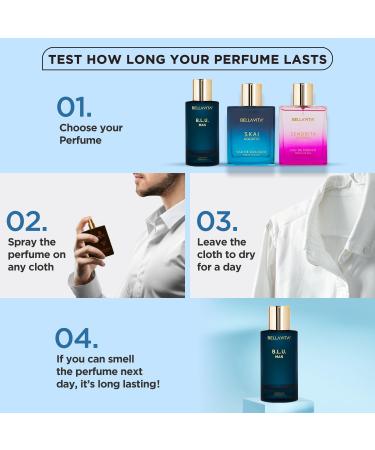 Bella Vita Luxury B.L.U Men Eau De Parfum Liquid Perfume With Lemon Apple Musk|Fresh Refreshing Energising Long Lasting Edp Fragrance Scent 100Ml - Buy Online on GoSupps.com