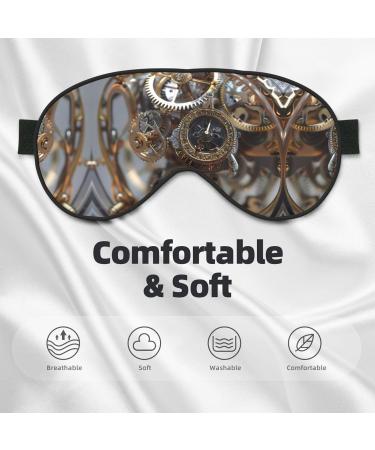 Buy Soft Clock Gear Print Sleep Eye Mask | Comfortable Eyeshade for Travel & Naps - Ideal for Men & Women - Buy Online on GoSupps.com