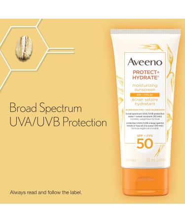 Aveeno Tone and Texture Daily Renewing Lotion Fragrance-Free Dry Skin & Keratosis Pilaris & Sun Aveeno Protect & Hydrate Moisturizing Sunscreen SPF 50 Oxybenzone free 88 mL Skin Moisturizer + Sunscreen SPF 50 88 mL - Buy Online on GoSupps.com