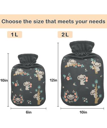 Naanle Floral Koala Hot Water Bottle - 2L Large Transparent Heater for Bed Hand & Feet | Pain Relief & Cold Therapy - Buy Online on GoSupps.com