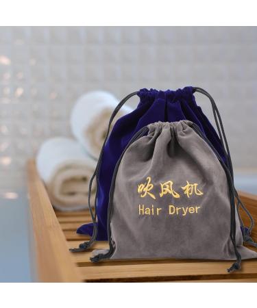 Beaupretty 2pcs Storage Bag Hair Dryer Organizer Bag Hairdryer Holder Drawstring Hotel Supplies Flocking Cloth - Buy Online on GoSupps.com