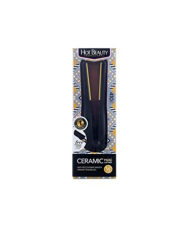 Hot Beauty Professional Ceramic Mini Flat Iron 1/2 Anti-Frizz Extreme Smooth (Black) Travel Pouch Included - Buy Online on GoSupps.com