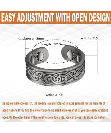 Wollet Magnetic Copper Ring for Arthritis - Adjustable Health Benefits for Men & Women - Stylish Silver Design (CPR-0915S) - Buy Online on GoSupps.com