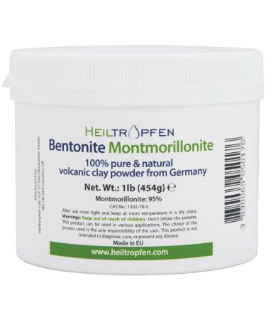 Bentonite Montmorillonite powder | 1 Pound - 454 g | ULTRA FINE | Montmorillonite content 95% | Natural Mineral Dust | Heiltropfen  - Buy Online on GoSupps.com