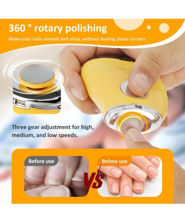 Electric Nail Clipper 3 Speeds Levels Electric Nail Trimmer with Nail Clip Storage Rechargeable Automatic Nail Clipper Portable Electric Fingernail Cutter Safety Fingernail Trimmer for Adult K(orange) - Buy Online on GoSupps.com