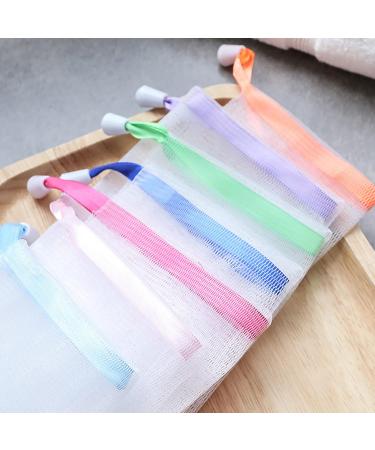 Exfoliating Mesh Soap Pouch | Bubble Foam Net Soap Sack | Orange Drawstring Holder for Body & Facial Cleaning - Buy Online on GoSupps.com