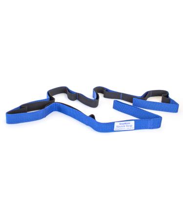 RangeMaster Stretch Strap with Exercise Guide Versatile Multi-Loop Strap Perfect for Yoga, Pilates, and Physical Therapy  Portable  Helps Improve Flexibility Black & Blue