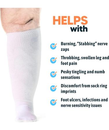 Viasox 6 Pack Non-Binding Diabetic Socks - X-Large White for Men & Women - Buy Online on GoSupps.com