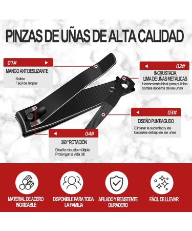 Xnourney Nail Clippers Set Premium Stainless Steel Nail and Toenail Cutters Set Nail Cutter Sets with Sharp Nail File(Black) - Buy Online on GoSupps.com