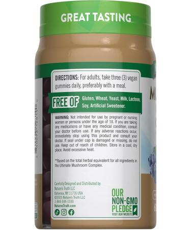 Nature's Truth Mushroom Complex Gummies for Adults | 60 Count | Complex of 10 Mushrooms | Vegan Non-GMO & Gluten Free Supplement - Buy Online on GoSupps.com