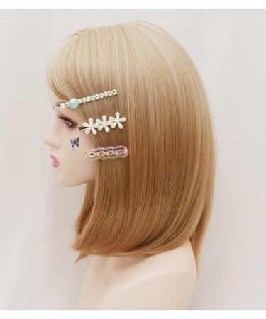 Rugelyss 6 Pcs Green Pearls & Smiley Rhinestone Hair Clips | Handmade Barrettes & Bobby Pins Set | Elegant Gold Hair Accessories | Perfect Gifts for Women & Girls - Buy Online on GoSupps.com