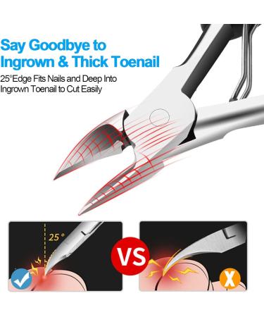 Toe Nail Clipper for Thick or Ingrown Toenails Heavy Duty Toe Nail Clippers Toenails Trimmer Professional Ergonomic Toenail Clippers with Surgical Stainless Steel Sharp Blades - Buy Online on GoSupps.com