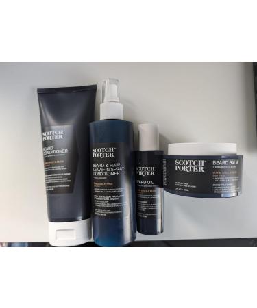 Scotch Porter Beard Care Kit | Cleanse Moisturize & Style Coarse Hair | Growth & Health for Fuller Beards - Wash Conditioner Serum Balm Brush - Buy Online on GoSupps.com