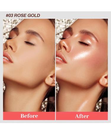 Hydrating Shimmer Body Oil | Rose Gold Liquid Luminizer | Long Lasting Body Highlighter & Glow Makeup for Women | Non-Sticky Glitter 30ML - Buy Online on GoSupps.com