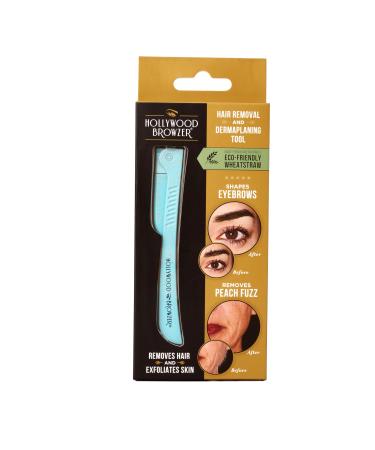 Hollywood Browzer Eyebrow Razor - Facial Hair Remover Shaver Trimmer Shaper | Removing Unwanted Hair | Dermaplaning | Exfoliation | Protective Pouch Included (Aquamarine) - Buy Online on GoSupps.com