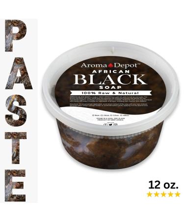 African Black Soap Paste 12 oz - 100% Natural Raw Soap for Acne Eczema Psoriasis Dry Skin & Scar Removal - Handcrafted & Imported from Ghana - Buy Online on GoSupps.com
