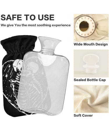Naanle Skull KISS Hot Water Bottle - Transparent 2L Heating Bag for Pain Relief & Cold Therapy - Buy Online on GoSupps.com