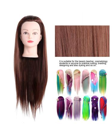 Hair Styling Head for Hairdressers - Thick Natural-Looking Training Head (Dark Brown) for Professional Use - Buy Online on GoSupps.com