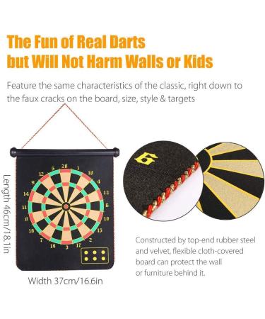 Yuham Magnetic Dart Board Game for Kids and Adults - 12pcs Safe Darts - Indoor/Outdoor Fun - Ideal Toys & Gifts for 5-13 Year Old Boys - Buy Online on GoSupps.com