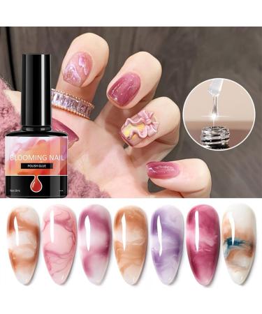 Nail Bloom Gel Spot Gel Nail Art Liquid with Watercolor Bloom Effect Clear and Light Formula 7.3ml for Wedding Travel Party Home  - Buy Online on GoSupps.com