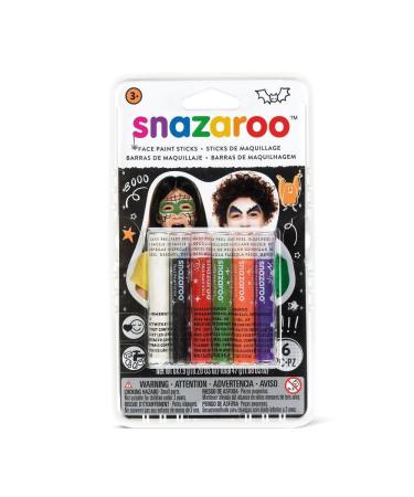 Snazaroo 1172012 makeup set 6 facial colors free of fragrances skin -friendly and with water and soap to remove - ideal for parties Halloween carnival carnavel - set Halloween face painting pencils: Halloween