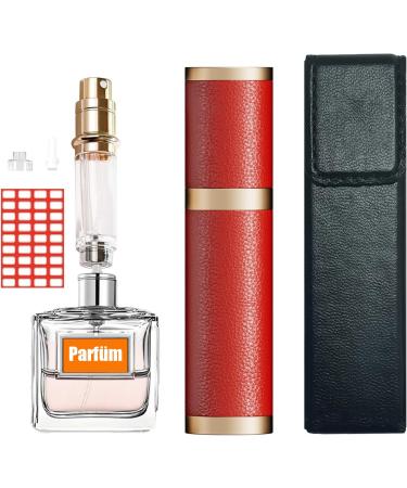 Travelofo Perfume Atomizer Refillable Empty 5 ml R-Red Leather Portable