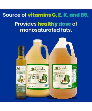 Kevala Avocado Oil 1/2 Gallon (1 892ml) (Refined) - Buy Online on GoSupps.com