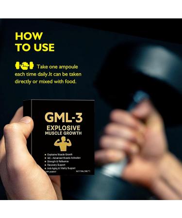 HENGRUNXIN GML-3 Six-in-One Muscle Growth Oral Solution gml 3 Oral Solution Support Exercise Performance Workout Recovery & Strength - Suitable for All Men and Women - Buy Online on GoSupps.com
