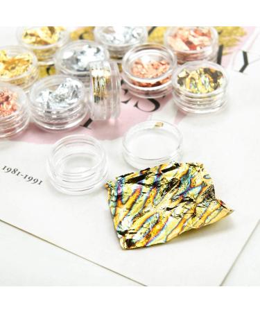 12 Boxes Nail Art Foil Glitter Flakes in Gold, Silver & Copper - Nail Sequins for Decorations - Buy Online on GoSupps.com