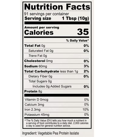 Anthony's Premium 2 lb Pea Protein Powder - Plant Based, Gluten Free, Unflavored | Vegan & Keto Friendly - Buy Online on GoSupps.com