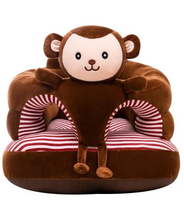Baby Support Seat, Cute Baby Sofa Chair for Sitting Up, Comfy Plush Infant Seats (Monkey,W17.5