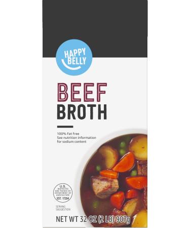 Amazon brand - Happy Belly Beef Broth, 32 Ounce