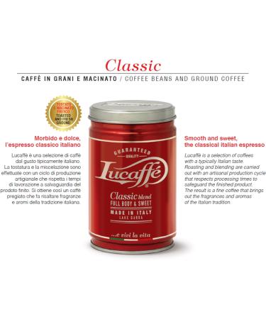 LUCAFF Classic ground coffee 250 g 12 steel jars aroma-saving ground coffee 80% Arabica 20% Robusta sweet taste toasted aroma hazelnut notes soft body high caffeine content - Buy Online on GoSupps.com