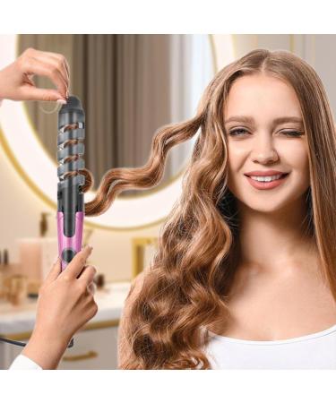 Automatic Curling Wand | Portable Curling Iron - Automatic Hair Curler Hair Straightener and Curler 2 in 1 Curling Iron for Hair Styling Pink US - Buy Online on GoSupps.com