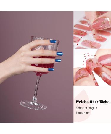 Danni & Toni Half Hardened Gel Nail Films - Astral Dive Blue Mirror Glossy UV Gel Foil Wraps - Self-Adhesive 28 Sticker Nail Design - Buy Online on GoSupps.com