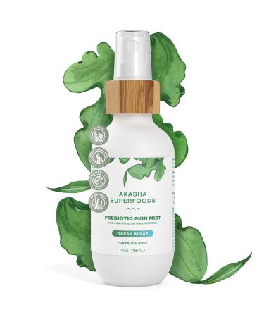 Akasha Prebiotic Skin Mist - 4oz I Organic Facial Mist with Sea Kelp Extract Face Spray for Naturally Restoring the Skins Microbiome Helps Acne Psoriasis & Sunburn* Anti Aging Skin Care Products