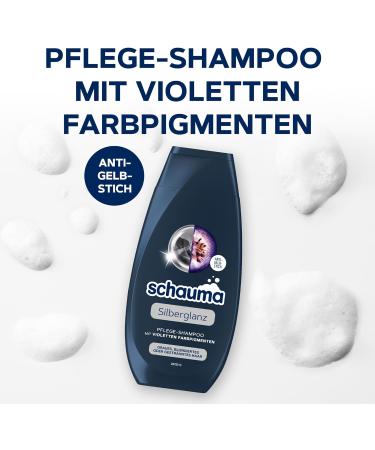  Schauma Schwarzkopf Schauma Shine Silver Care Shampoo (6 x 250ml) - Helps Reduce Yellowish Bleaches - Shampoo for Grey Blonde or Highlighted Hair - 6 Pack - Buy Online on GoSupps.com