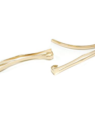 Pair of Double Bar Clip-in End Barrettes Hair Slides. (Gold) - Buy Online on GoSupps.com