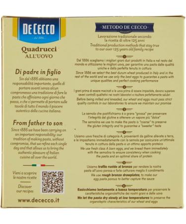 5X De Cecco Egg Squares 250 g (5 Packs of 250 g) 1.25 kg - Buy Online on GoSupps.com