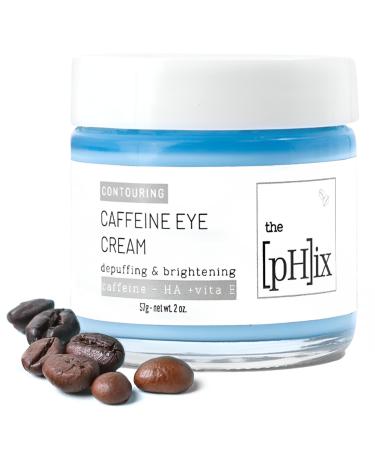 Caffeine Eye Cream with Hyaluronic Acid Vitamin E Vitamin K - Vegan (For Dark Circles Under Eyes Face Puffiness Facial Wrinkles and Fine Lines)