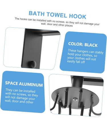 Alipis 1set Swivel Hook Hanger Hooks Rotating Utensil Hanger Heavy Adhesive Hooks Metal to Rotate Frame 13x10cm Black - Buy Online on GoSupps.com