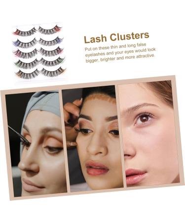 FRCOLOR 10 Pairs Color five pairs of eyelashes cat eye lashes false lashes with color colored lashes wispy lashes fake eyelashes false eyelashes eye glitter Imitation Russia Assorted - Buy Online on GoSupps.com