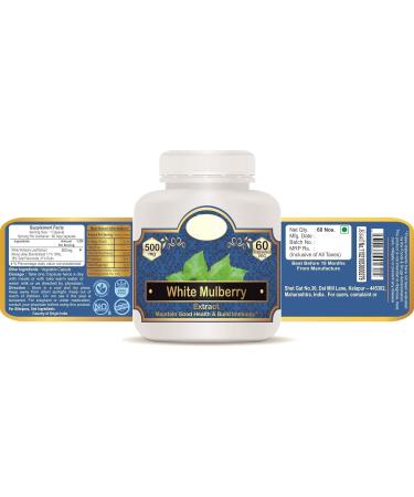 White Mulberry Leaf Extract 500mg - 120 Veg Capsules (Pack of 2) - Buy Online on GoSupps.com