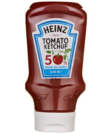 Heinz Tomato Ketchup 50% Less Sugar & Salt Top Down Squeeze Bottle 435g